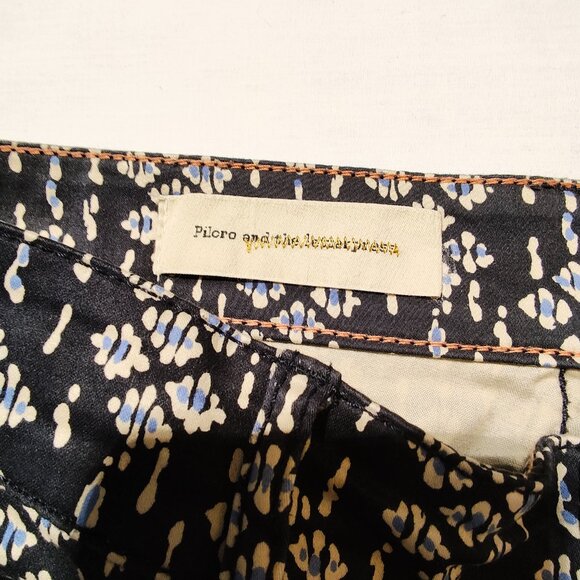 NWOT Women's Anthropologie Pilcro and the Letterpress Serif Sateen Printed Pants - Picture 4 of 11